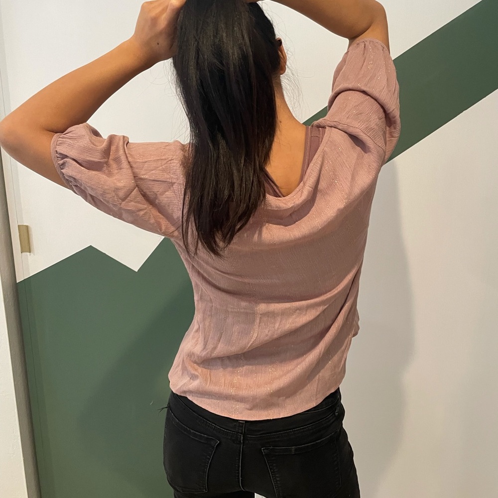 Amour vert mauve top with golden flecks